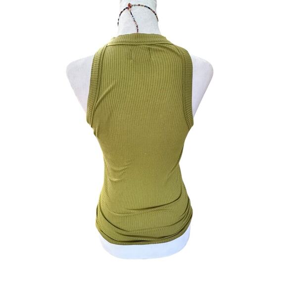 WSLY / Womens olive green racerback tank top size M - Picture 2 of 5